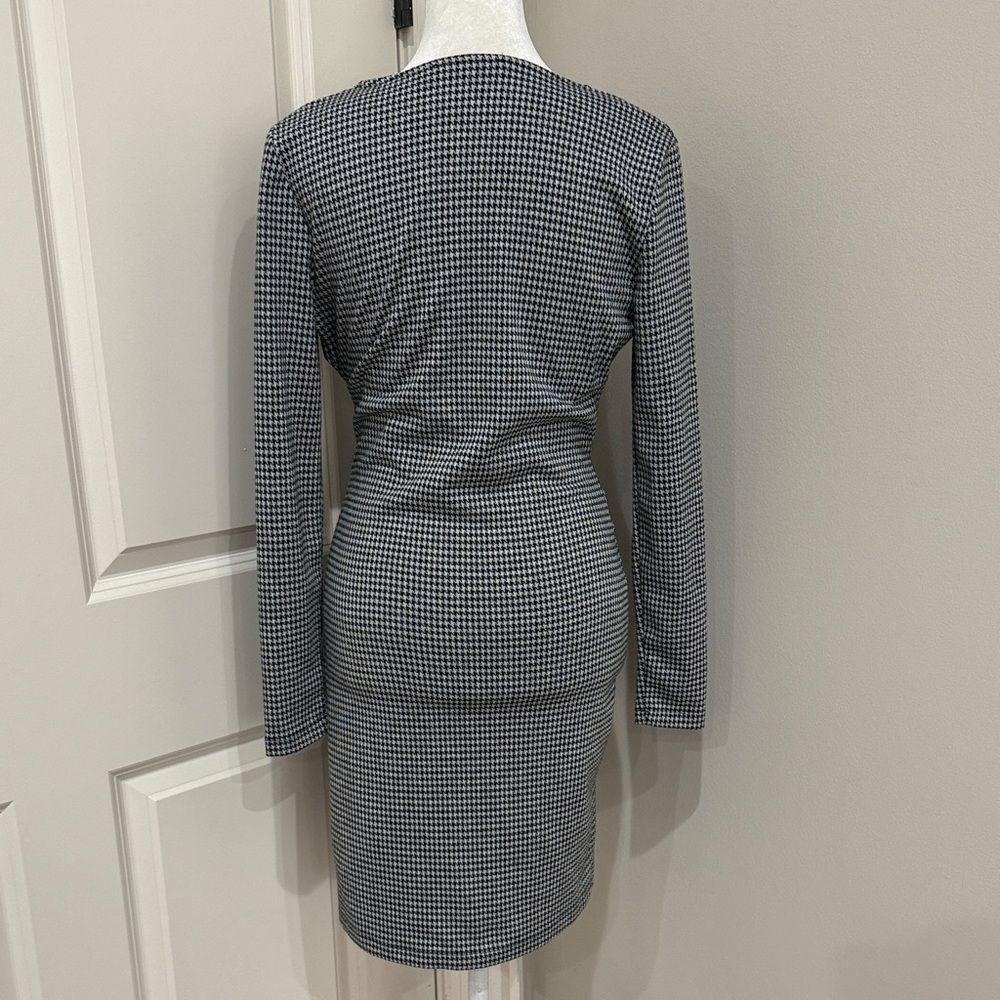 Mango Elegant Black and White Houndstooth Dress Size XS - Picture 3 of 4